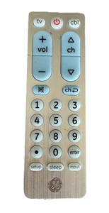 GE Telecomando universale per TV a 2 dispositivi con pulsante grande in argento, 69882 - Foto 1 di 3