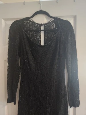 Carman Marc Volvo Women's Dress 4 Neiman Marcus Black Lace Size 12 MSRP $1180.00 - Image 1 of 4