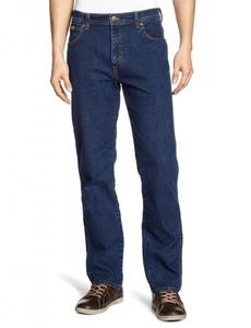 Nuevos pantalones vaqueros elásticos Wrangler Texas azul piedra oscura para hombre todas las tallas - Imagen 1 de 2
