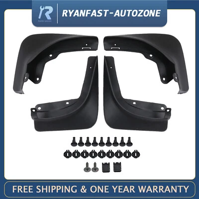 4x Black Splash Guard Mud Flaps Front & Rear fit for Tesla Model Y 2020-2022 - Image 1 of 4