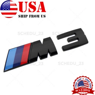 1X Placa de identificación adhesiva para tapa de equipaje BM F80 Competition M3 insignia emblema negro brillante Foto 1 de 4