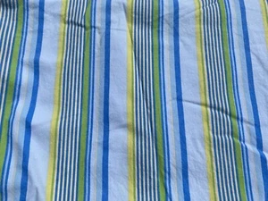 Tommy Hilfiger Stripe Blue Green Yellow Cotton Twin Flat Sheet VGC - Picture 1 of 9