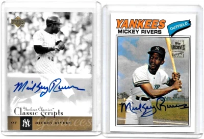 LOTE PREMIUM MICKEY RIVERS: 2 AUTÓGRAFOS CERTIFICADOS + 13 TARJETAS COMO NUEVAS TODAS DIFERENTES Foto 1 de 2