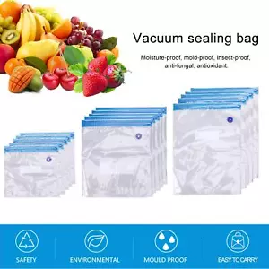 Reusable Vacuum Food Storage Bag Portable Freezer Bags for Sous Vide Cooking - Picture 1 of 11