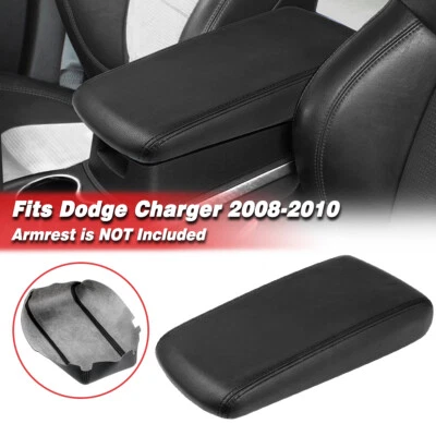 Fits 2008 2009 2010 Dodge Charger Center Console Lid Armrest Leather Cover Black - Image 1 of 4