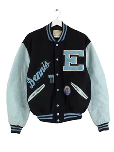 Chaqueta universitaria bordada DeLONG 70s State Champions negra M para hombre - Imagen 1 de 12
