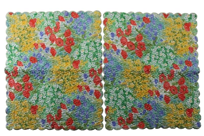 2 fronhas acolchoadas papoula estampa floral fronhas borda vieira padrão - Imagem 1 de 4