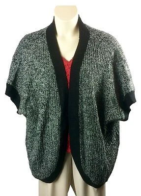 Suéter Covington Talla 20/22 Negro Abierto Boyfriend Cárdigan Manga Dolman Y2K Foto 1 de 4