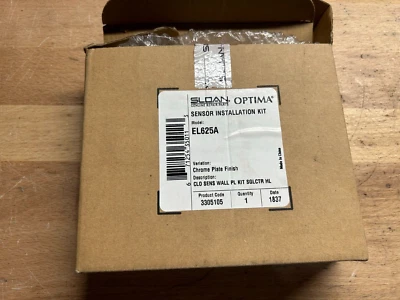 Kit Instalación Sensor Sloan Optima EL625A Acabado Placa Pared Cromo-NUEVO EN CAJA Foto 1 de 2