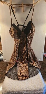 Secrets Leopard Print Intimate Lace Size M With Adjustable Spaghetti Straps - Picture 1 of 5