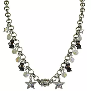 Collar Magnético Kirks Folly Gato Negro Mágico Halloween Dije Tono Plateado/Esmalte - Imagen 1 de 3
