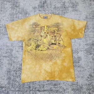 Vintage Liquid Blue Lion Shirt Mens Large Yellow Tie Dye Pride Cubs Sahara 2000 - Picture 1 of 9