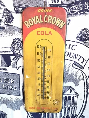Vintage Drink Royal Crown Cola Best By Taste Test Sign/Thermometer(broken) Used - Image 1 of 4
