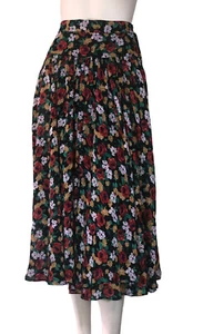 🌻* SALLY BROWNE (AUS) 10 RETRO VINTAGE FLORAL HIGH WAIST MIDI SKIRT - Picture 1 of 10