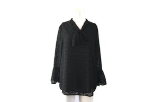 Catherine Malandrino Damen Größe M schwarzes Shirt Glockenärmel - Bild 1 von 8