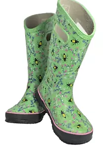 Bogs Classic Youth Sz 2 Girls Rainboot Bees Insulated Waterproof Boots Spring - Picture 1 of 23
