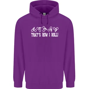 Thats how I Roll Bike Fun Cyclist Funny Childrens Kids Hoodie - Picture 1 of 80