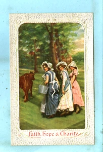 15° di 15 Vintage, "fede, speranza e carità", Donne che vanno a mungere la mucca... - Foto 1 di 2