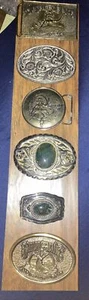 6 Vintage Gürtelschnallen montiert (�� Union Pacific, Miller, Budweiser, Onyx Stein - Bild 1 von 14