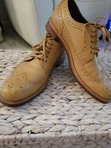 Cole Haan Mens Leather Lace up Caramel/Light Tan shoes size US 9 - Picture 1 of 6