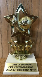 SOCCER TROPHY - FREE ENGRAVING - EASY ASSEMBLY REQUIRED - Picture 1 of 1