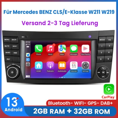 Android DAB+ Autoradio GPS Navi CarPlay Für Mercedes BENZ CLS/E-Klasse W211 W219 - Bild 1 von 4