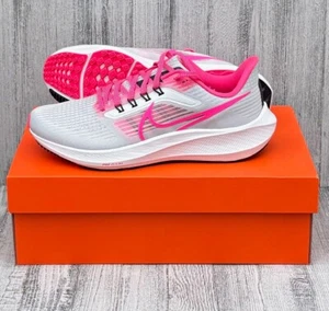 WOMENS NIKE AIR ZOOM PEGASUS 39 SHOES / SIZE 8.5 / PLATINUM-HYPER PINK - Picture 1 of 5