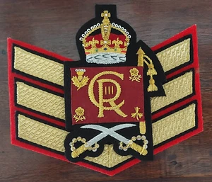 Guardias de Granaderos Color Sargento Rango Insignia Nuevo Reyes Cifra y Reyes Corona - Imagen 1 de 2