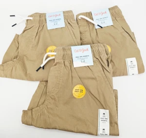 Cat Jack Boys Playwear At the Knee Pull On Shorts Size 8 Lot of 3 Khaki Pockets - Picture 1 of 8