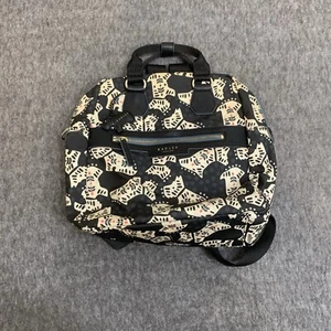 Radley London Folk Dog Scottie Backpack Nylon Zip Top Bag Black White - Picture 1 of 8