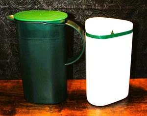 Tupperware Mini Pitcher Green Pitcher #3216 Lid #3217 & Triangle Mod Chs 1630-3 - Picture 1 of 9