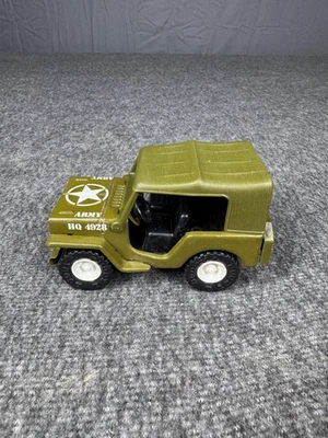 Vintage Buddy L Army Jeep Toy Car Japan Military Green Diecast HQ 4928 Vehicle - Image 1 of 4
