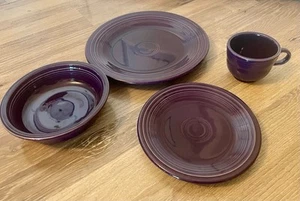 Fiestaware Lot Dark Purple 10.5" 7" Plates Cereal Bowl Teacup - Picture 1 of 6
