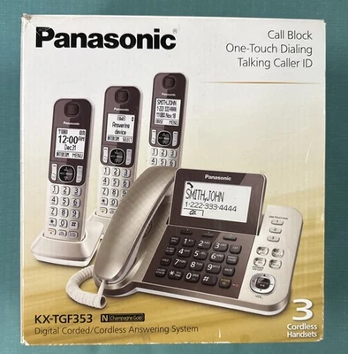 Teléfono Panasonic KX-TGF353 Digital Inalámbrico Sistema de Contestador Identificador de Llamadas 3 Teléfonos Foto 1 de 4