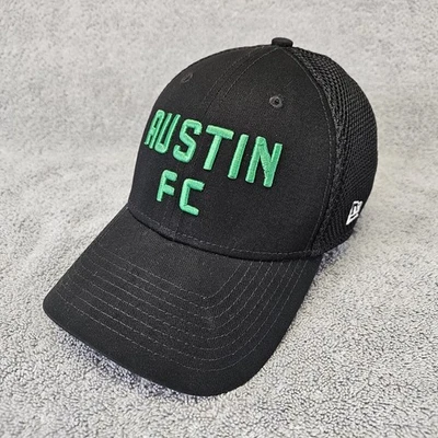 Gorra de béisbol Austin FC New Era 3930 ajuste flexible M/L malla trasera negra verde MLS Foto 1 de 4