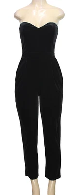 Mono Express Sin Tirantes Terciopelo Negro Noche Fiesta Talla 4 Foto 1 de 4