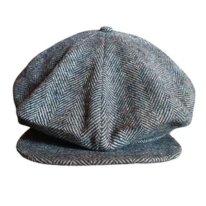 1930's Vintage J.C. Penney Waverly Caps sz 7 Men's Tweed Newsboy Cap Herringbone - Picture 1 of 11