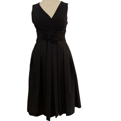 Jessica Howard Dress Size 8 Women Formal Black Rouched Waist  Pleats Sleeveless - Image 1 of 4