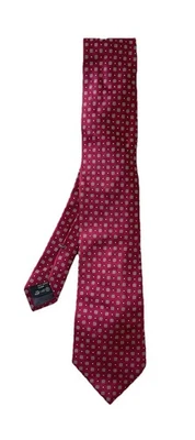 Corbata para hombre ERMENGILDO ZEGNA pura seda en rojo con estampado geométrico M. en Italia E.C Foto 1 de 4