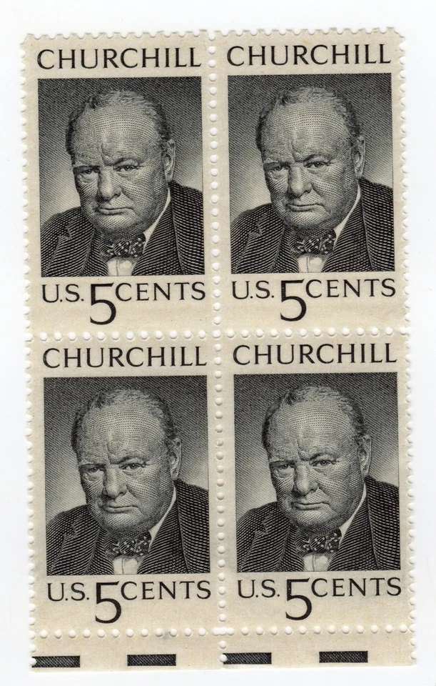 Scott #1264 Winston Churchill Block of 4 Stamps - MNH w/bottom selvage - Image 1 of 1