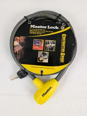 Master Lock 5 ft Keyed Cable Lock Contractor Grade #8113DPF NEW - Image 1 of 4