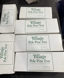 Department 56 Pole Pine Trees & Forest Village (8 Trees) Accessories 10.5” & 8” - Picture 1 of 4