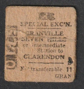 VINTAGE 1952 NSW GOVERNMENT RAILWAY GRANVILLE SEVEN HILLS CLARENDON TRAIN TICKET - Foto 1 di 2