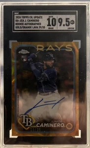2024 Topps Chrome Update Series - Rookie Autographs Junior Caminero #RA-JCA Gold - Picture 1 of 3