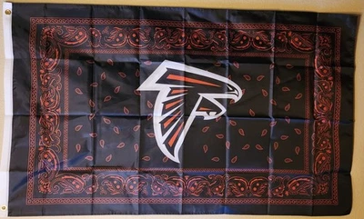 Atlanta Falcons Bandana Paisley Flag 3x5 With Grommets Football NFL  - Image 1 of 2