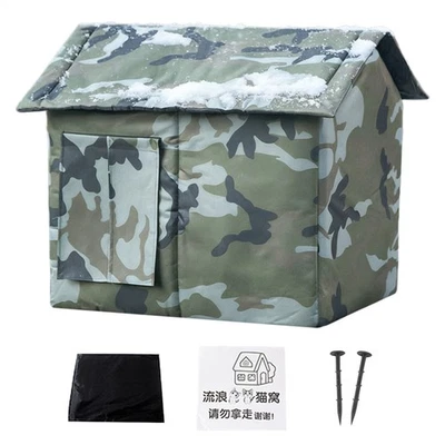 Casa para gatos resistente a la intemperie para mascotas al aire libre refugio para gatos salvajes tienda Foto 1 de 4