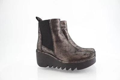 Fly London Bagu Plataforma Cuña Chelsea Botines Cuero Bronce Para Mujer 36 5 Foto 1 de 4