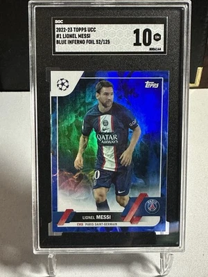 Lionel Messi 2022-23 Topps UCC Blue Inferno /125 #1 SGC 10 - Image 1 of 4