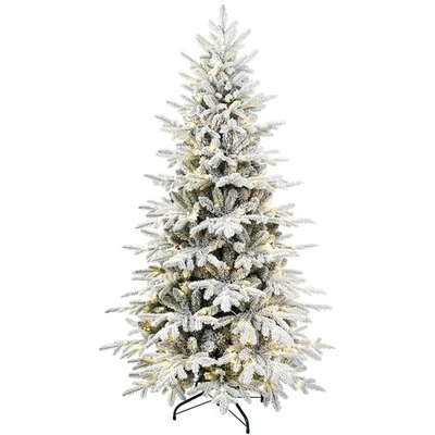 Árbol de Navidad Fraser artificial esmerilado blanco flocado prelit de 4 pies 100 luces Foto 1 de 4