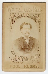 CDV – ADVERTISING – MARTIN LEBAUER POOL ROOMS NEWARK N.J. - Picture 1 of 1